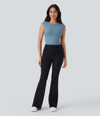 Softlyzero™ Casual Boat Neck Short Sleeve Backless Cropped T-Shirt - UPF50+