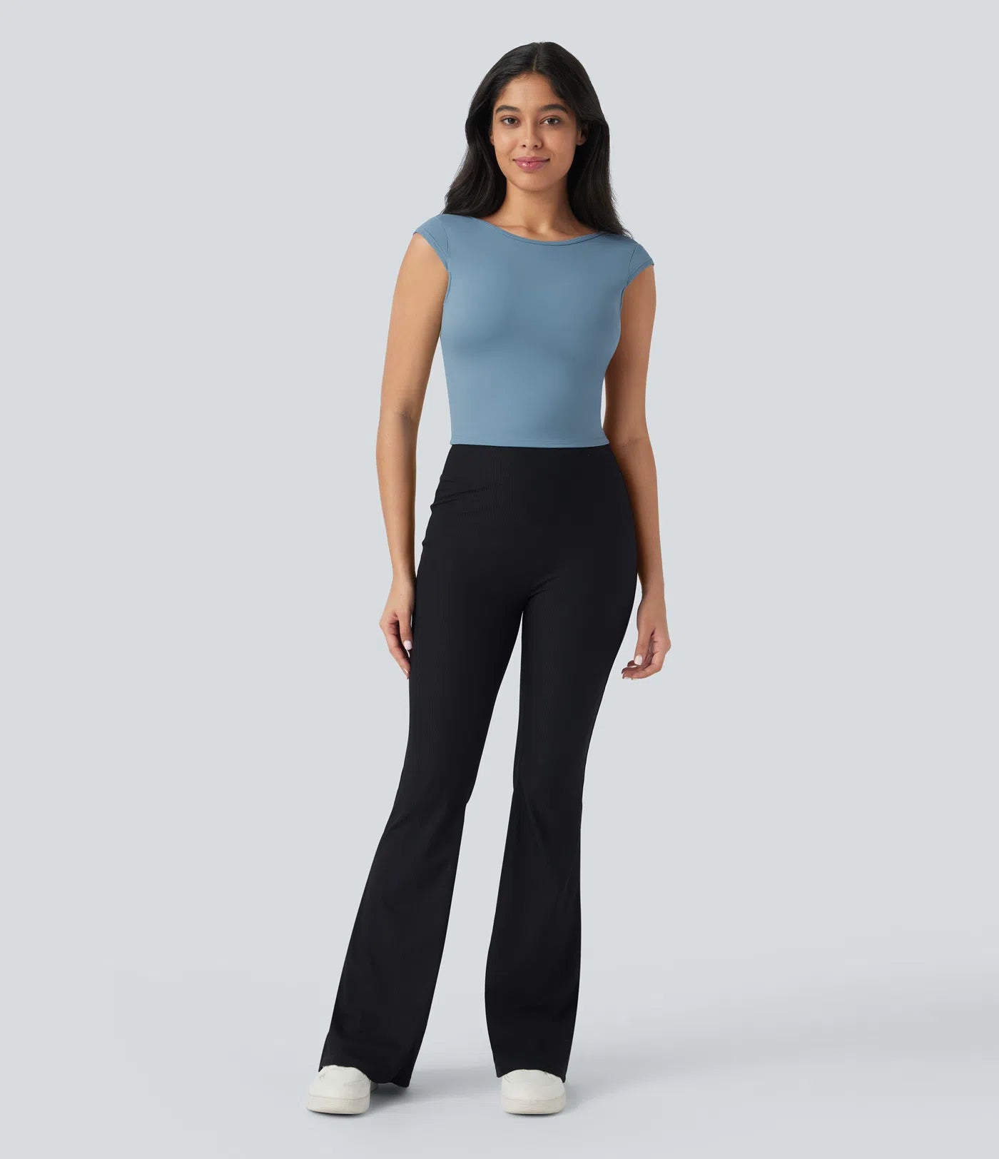 Softlyzero™ Casual Boat Neck Short Sleeve Backless Cropped T-Shirt - UPF50+