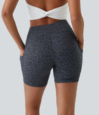 High Waisted Yoga Biker Shorts with Side Pockets