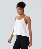 Crisscross Straps Backless Yoga Tank Top with Slit