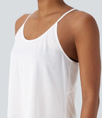 Crisscross Straps Backless Yoga Tank Top with Slit