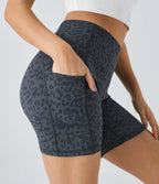 High Waisted Yoga Biker Shorts with Side Pockets