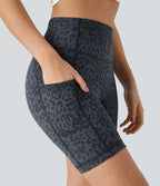 High Waisted Yoga Biker Shorts with Side Pockets