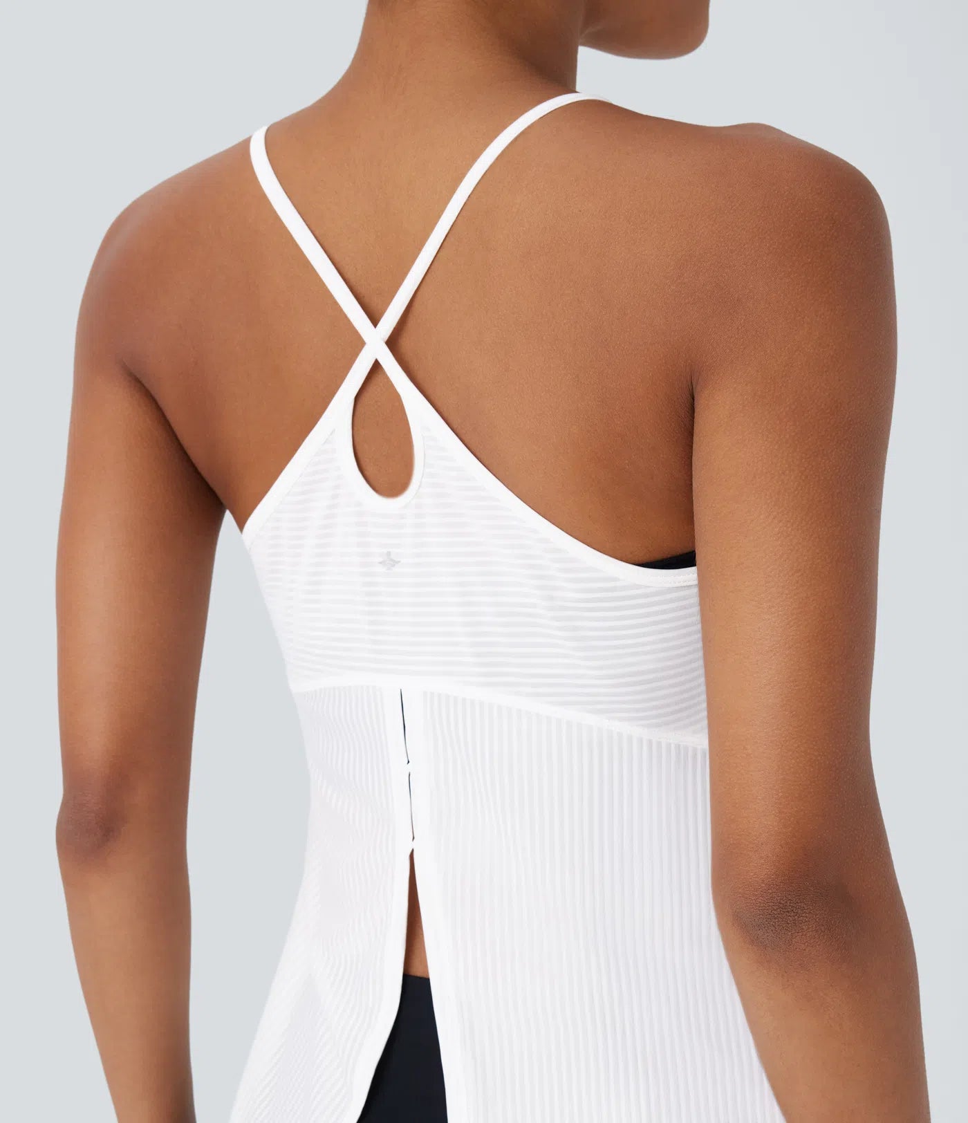 Crisscross Straps Backless Yoga Tank Top with Slit