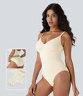 Seamless Relaxation Sculpting Bodysuit with Adjustable Straps, Backless, Tummy Control and Snap Closure