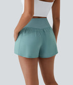 Breezeful™ 10cm Yoga Shorts Quick Dry 2 in 1 High Waist Cross Side Pockets