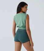 Sleeveless Round Neck Short Yoga Tank Top