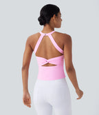 Softlyzero™ Plush Open Back Yoga Tank Top with Cutout and Twist