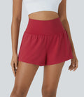 2.5' Yoga 2 in 1 Super High Waist Shorts Back Pockets Hidden Side Pockets