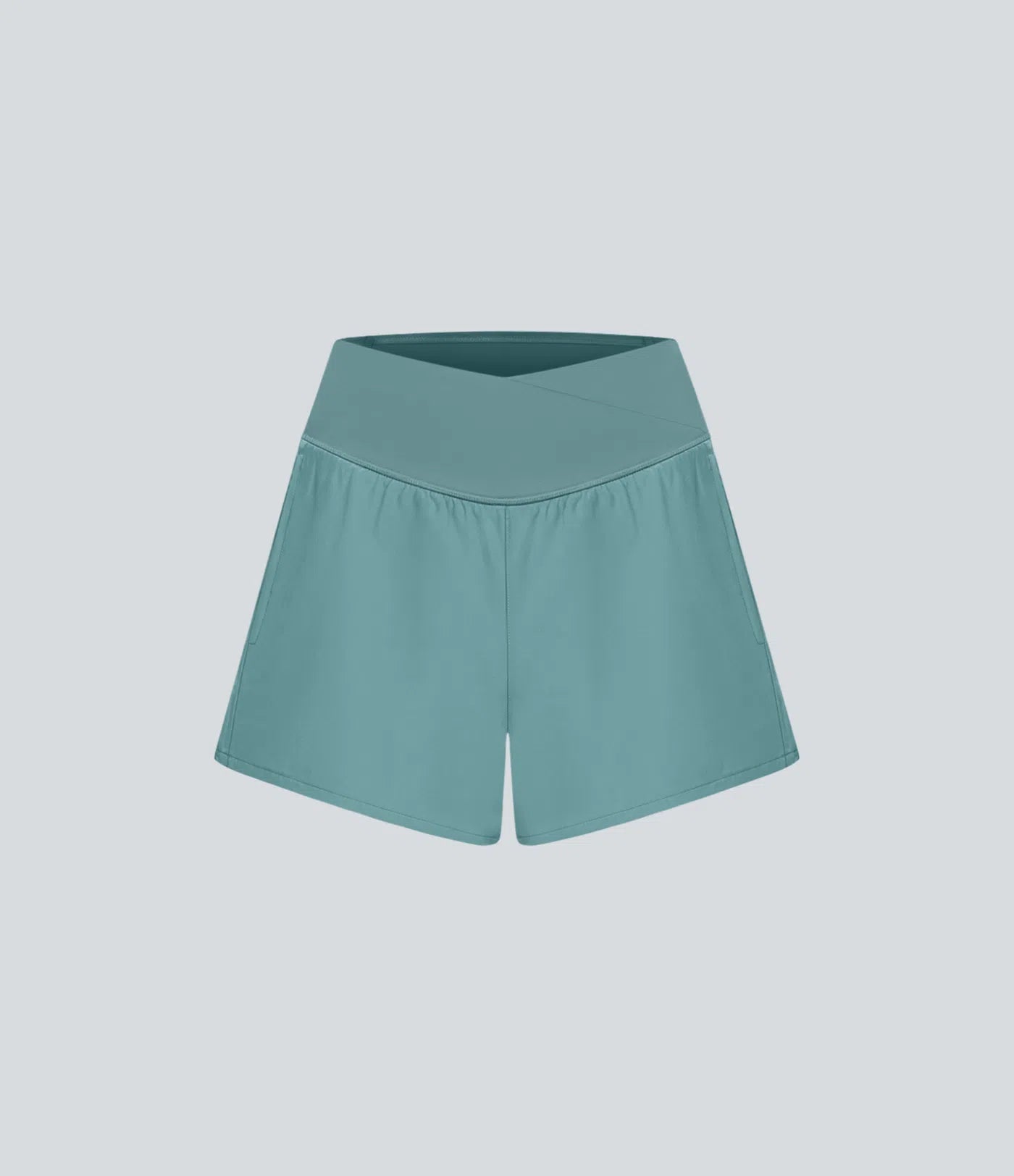 Breezeful™ 10cm Yoga Shorts Quick Dry 2 in 1 High Waist Cross Side Pockets