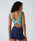 Ballet Dance Tank Top Crisscross Backless U-Neck