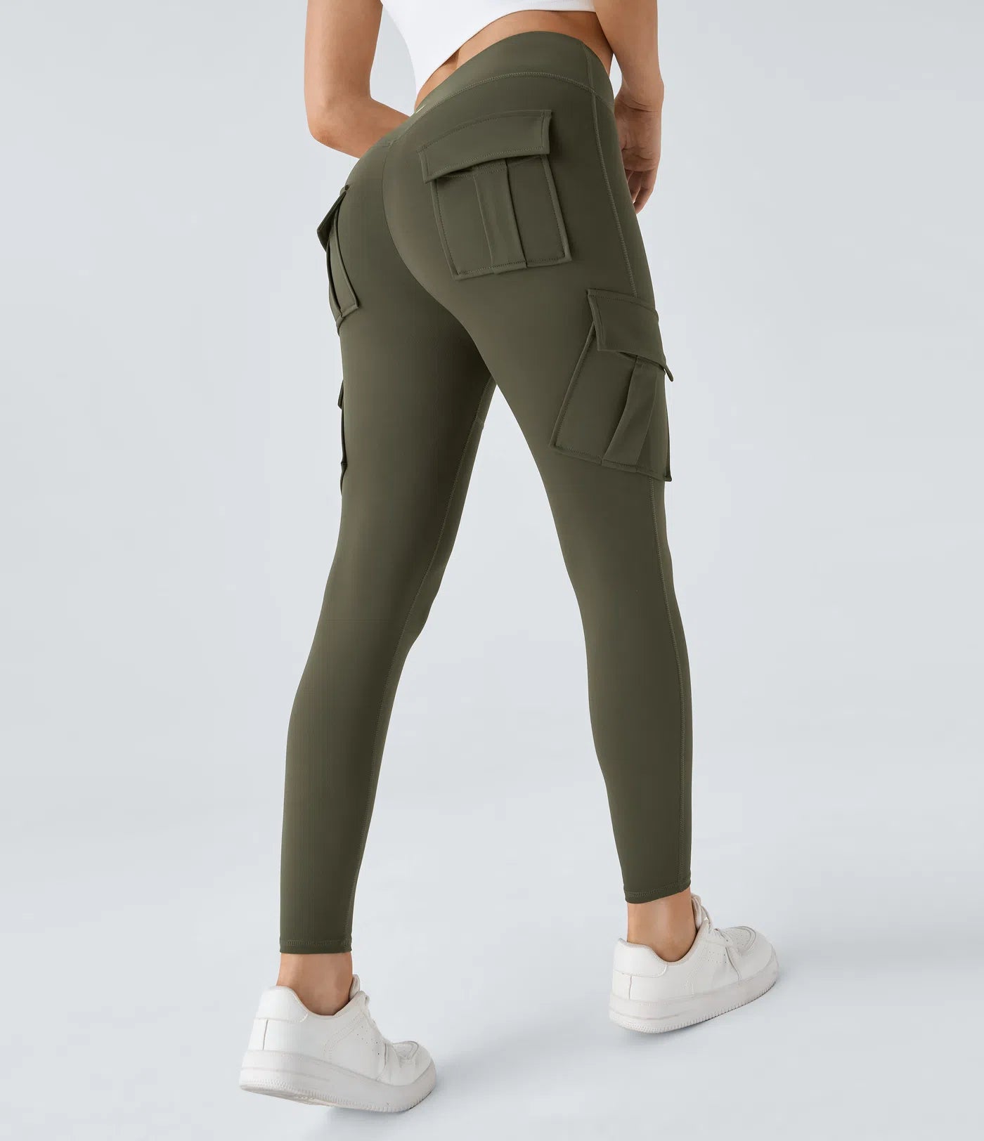 High Waist Pocket Skinny Yoga Cargo Leggings