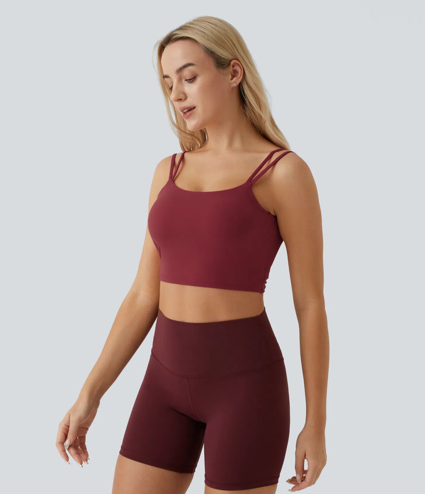 Twisted Backless Double Straps Crop Yoga Tank Top