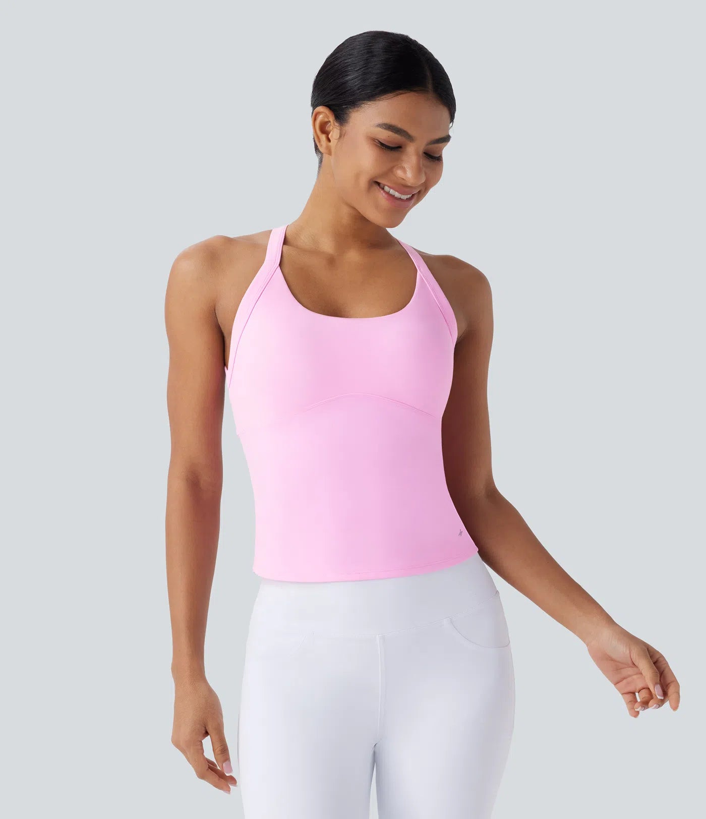 Softlyzero™ Plush Open Back Yoga Tank Top with Cutout and Twist