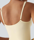 Flow seamless shaping bodysuit with adjustable straps and zip