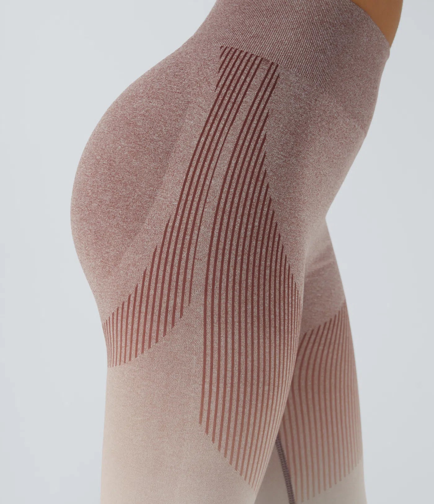 High waisted gradient running leggings transparent flow