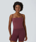 Softlyzero™ Airy Women's Cropped Yoga Tank Top with Open Back, Thin Straps and Cool Touch - UPF50+