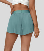 Breezeful™ Quick Dry Running Shorts Mid Rise with Pleated Split Hem 2 in 1