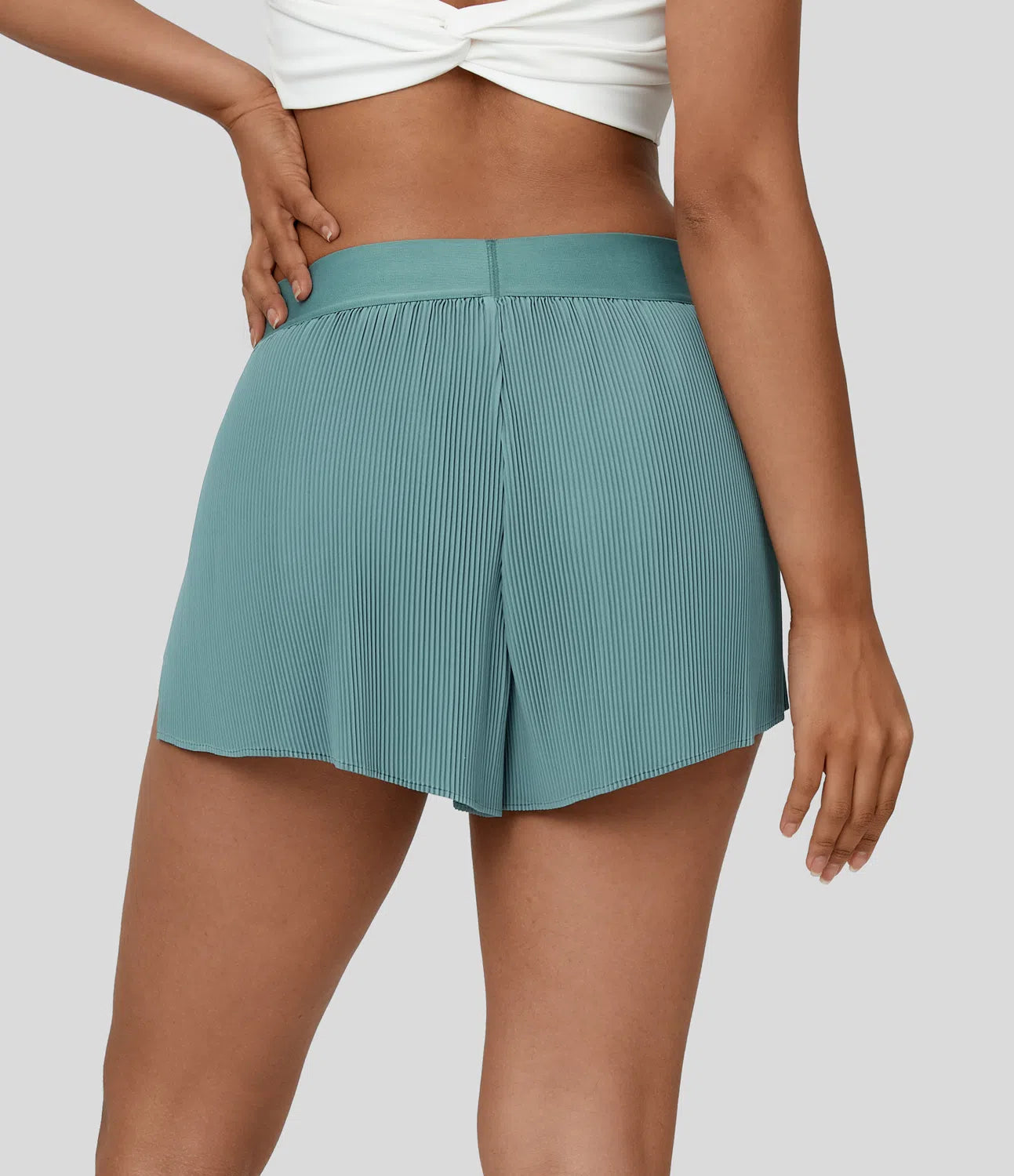 Breezeful™ Quick Dry Running Shorts Mid Rise with Pleated Split Hem 2 in 1