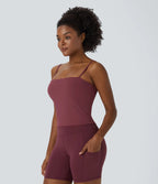 Softlyzero™ Airy Women's Cropped Yoga Tank Top with Open Back, Thin Straps and Cool Touch - UPF50+