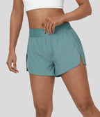 Breezeful™ Quick Dry Running Shorts Mid Rise with Pleated Split Hem 2 in 1