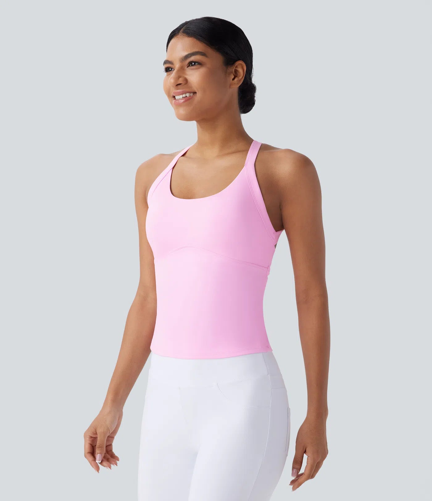 Softlyzero™ Plush Open Back Yoga Tank Top with Cutout and Twist
