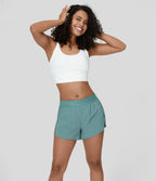 Breezeful™ Quick Dry Running Shorts Mid Rise with Pleated Split Hem 2 in 1