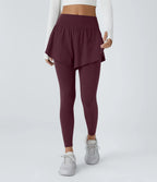 Breezeful™ 7/8 Quick Dry High Waisted 2-in-1 Workout Leggings with Reflective Dots and Side Pocket