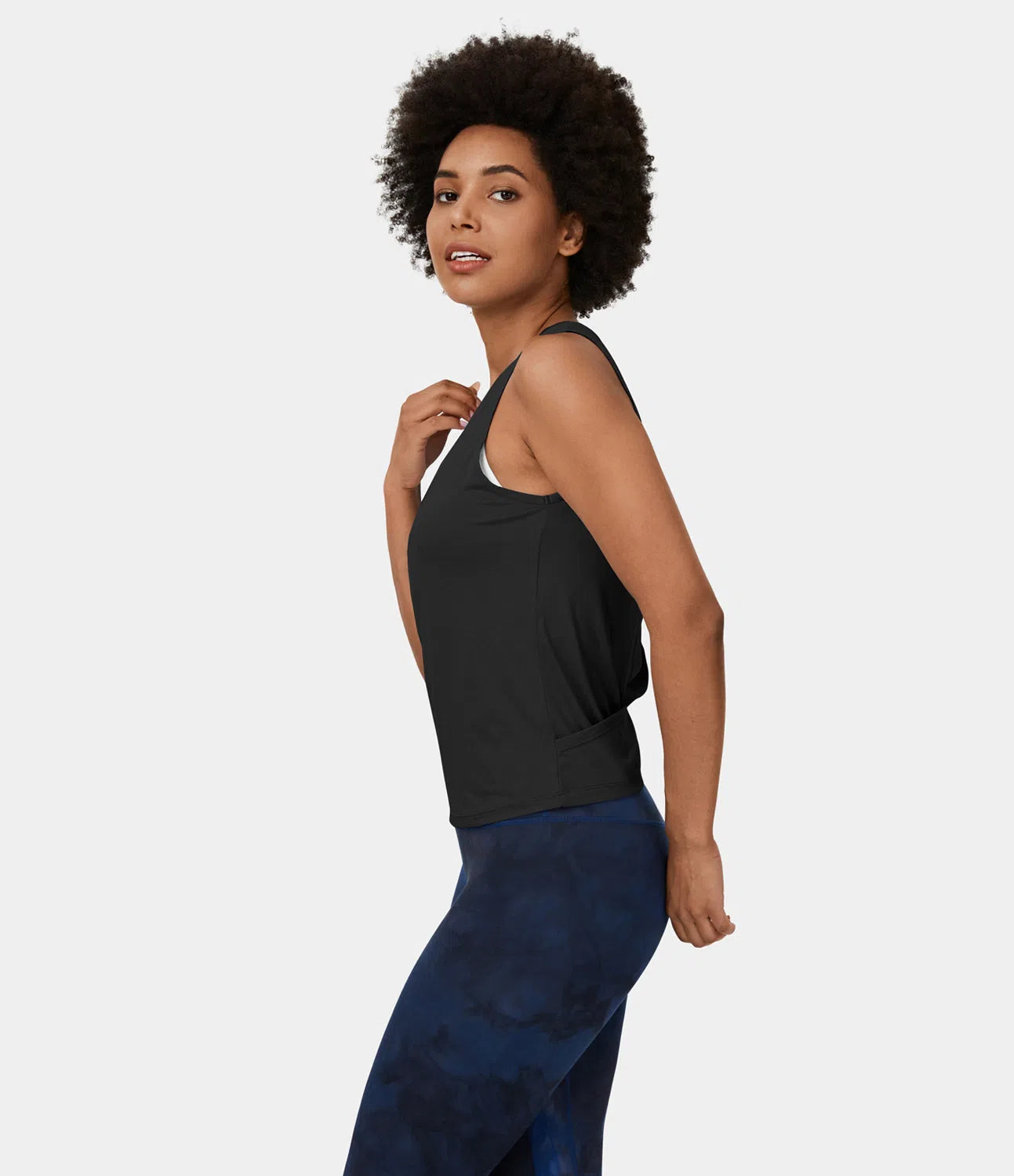 Cross Cutout Crew Neck Yoga Tank Top