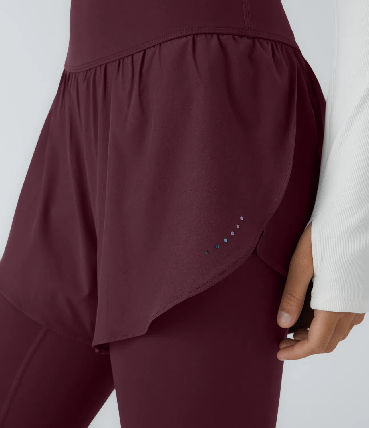 Breezeful™ 7/8 Quick Dry High Waisted 2-in-1 Workout Leggings with Reflective Dots and Side Pocket