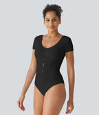 Backless Yoga Jumpsuit with Cutout and U-Neckline