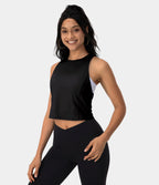 Plain Backless Tank Top with Crisscross Ties and Cool Touch