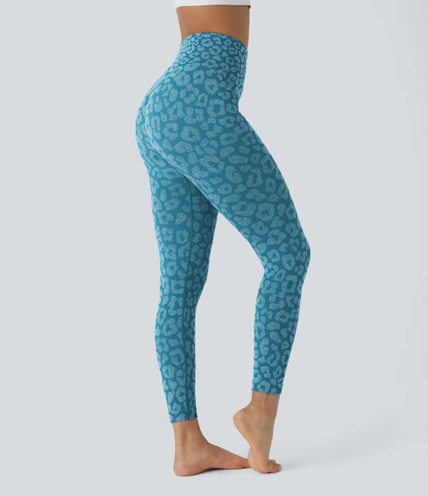 Flow Leopard Print Seamless High Waisted 7/8 Yoga Leggings