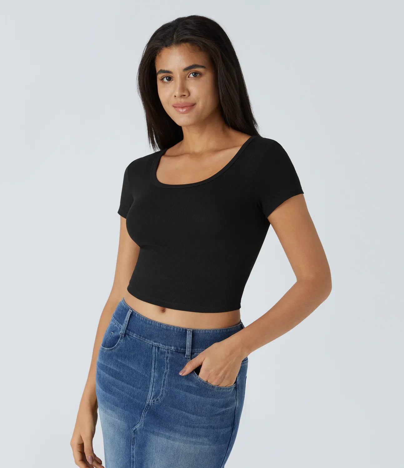 Casual Short Sleeve U-Neck T-Shirt