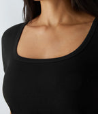 Casual Short Sleeve U-Neck T-Shirt