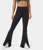 HaloTek Eco™ Plush High Waisted Yoga Leggings with Split Hem and Super Flare