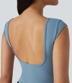 Softlyzero™ Casual Boat Neck Short Sleeve Backless Cropped T-Shirt - UPF50+