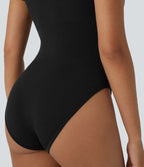 Seamless Bodysuit - Square Neck &amp; Short Sleeves