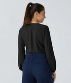 Breezeful™ Quick Dry Body med V-hals, plisserte ermer og trykknapper