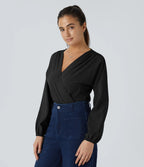 Breezeful™ Quick Dry Body med V-hals, plisserte ermer og trykknapper