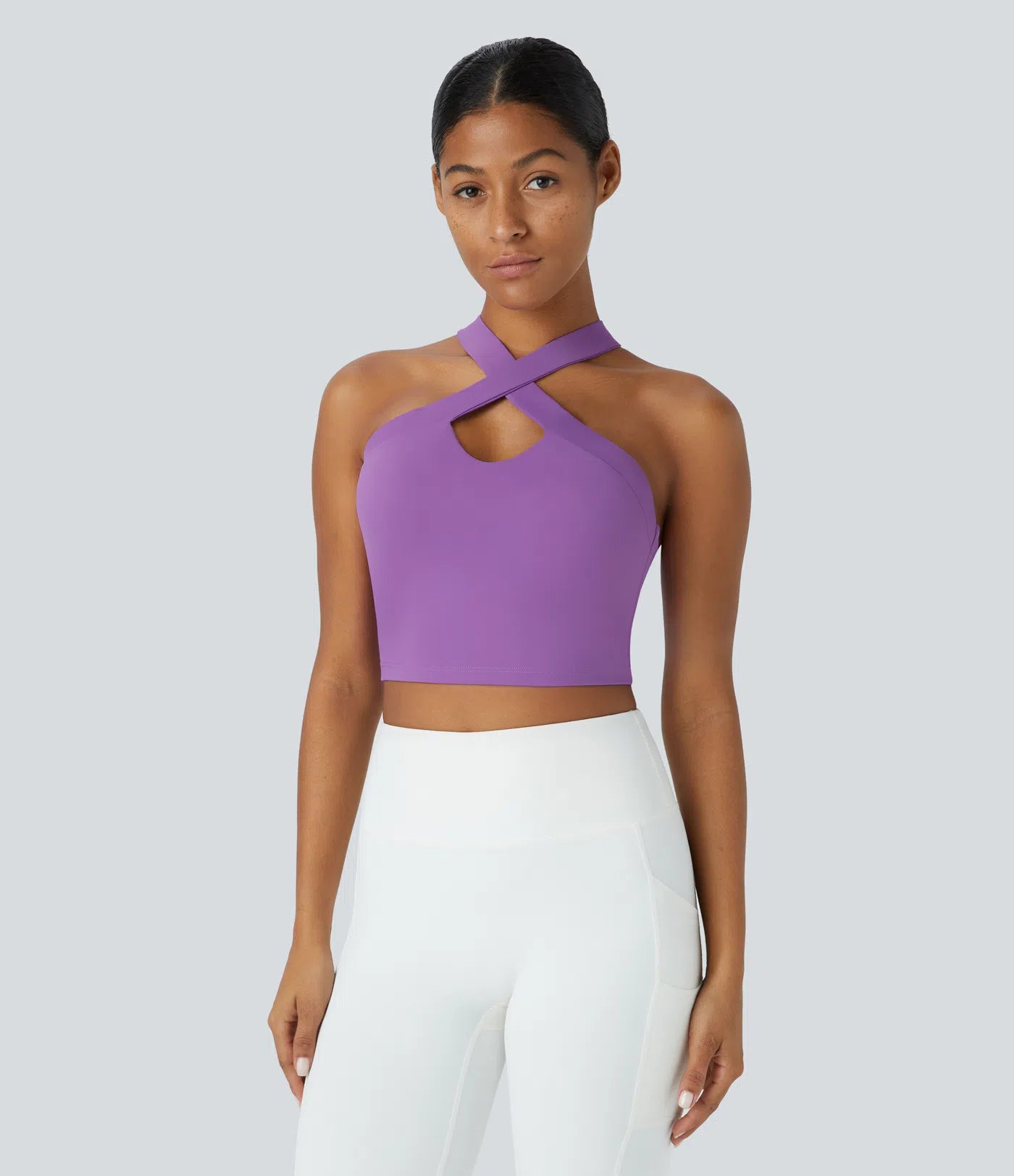 Softlyzero™ Airy Halter Neck Crisscross Backless Sport Tank Top Cooling Fabric - UPF50+