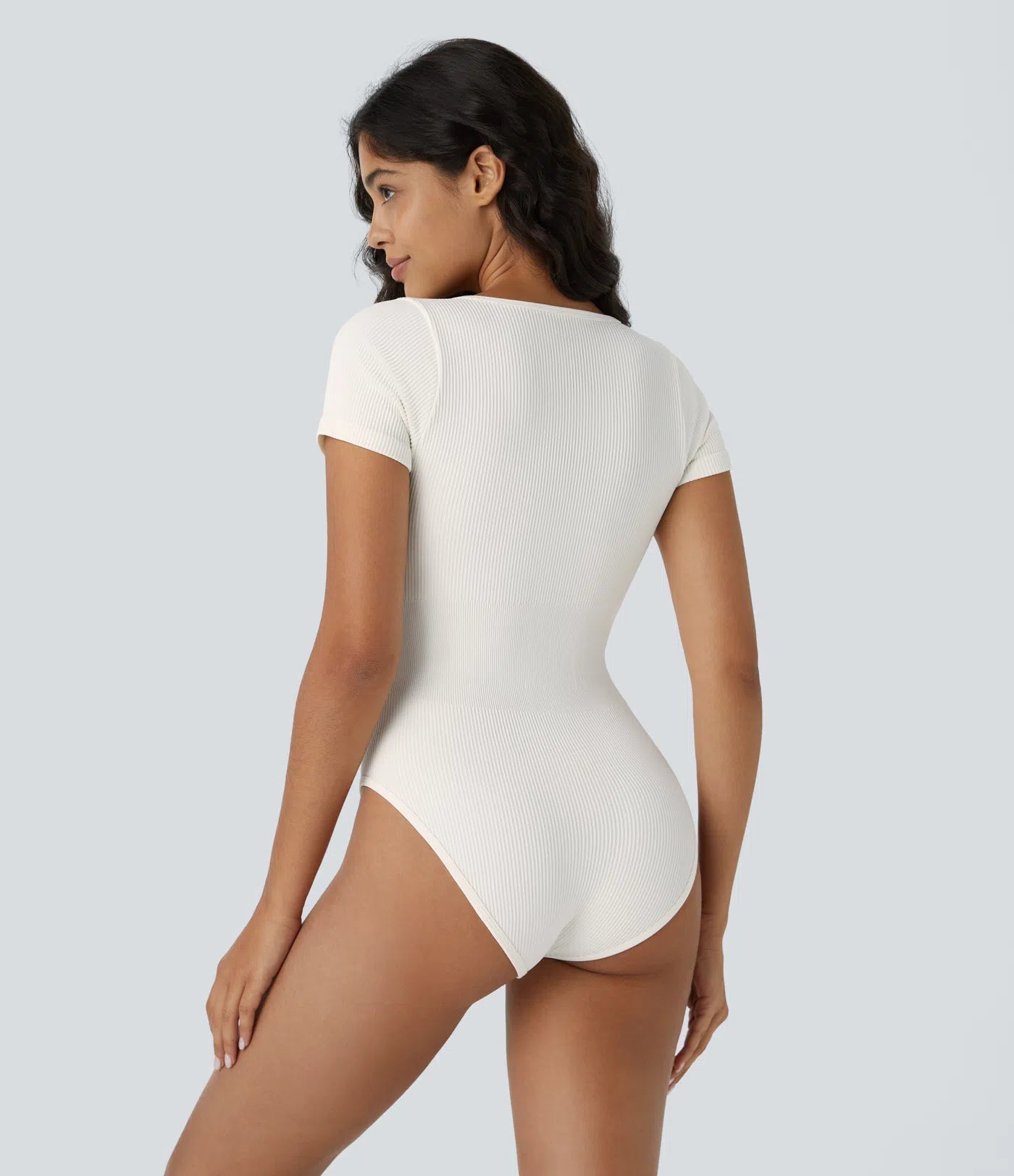 Seamless Bodysuit - Square Neck &amp; Short Sleeves