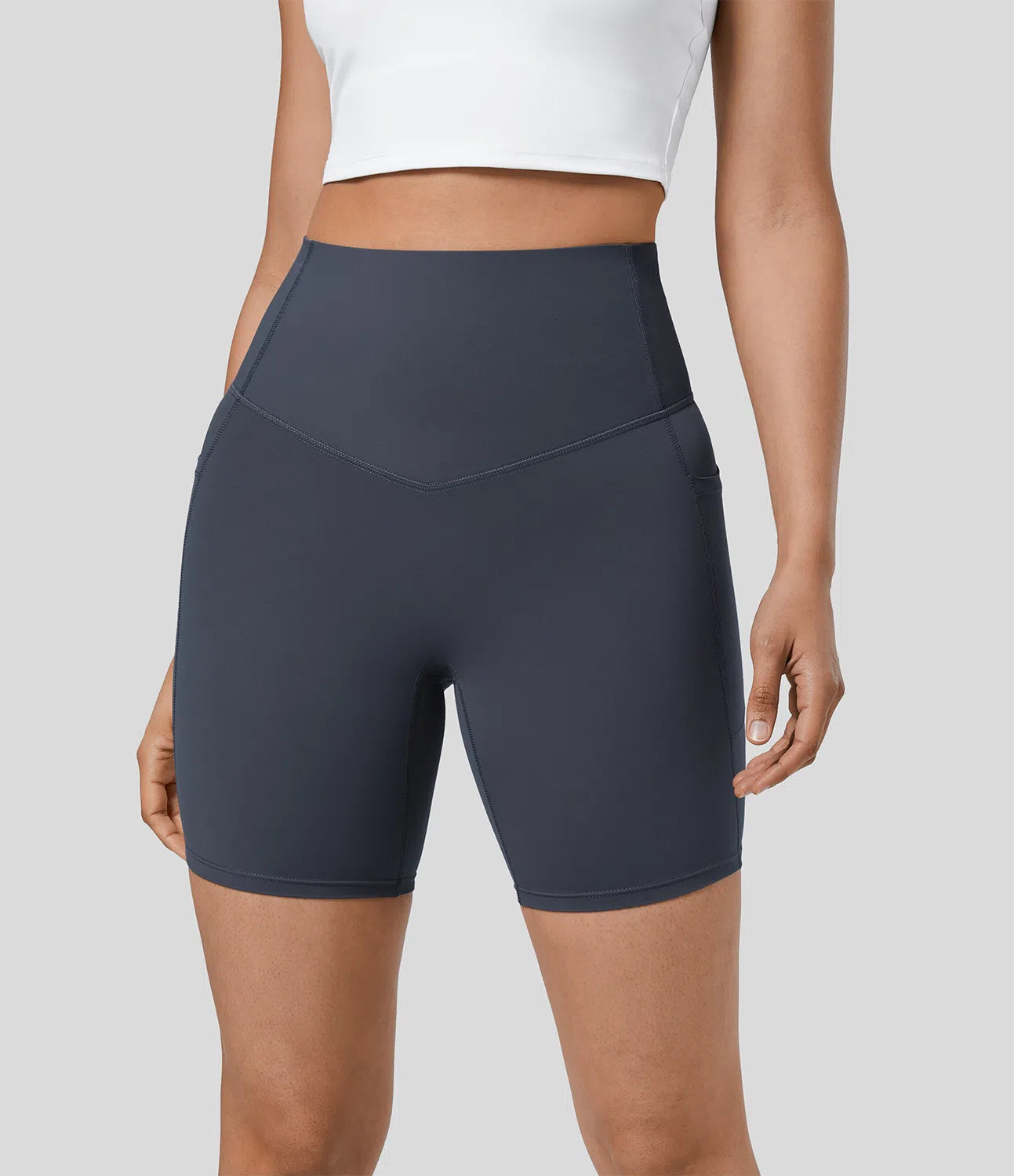 High Waisted Shaping Shorts - Tummy Control &amp; Pockets