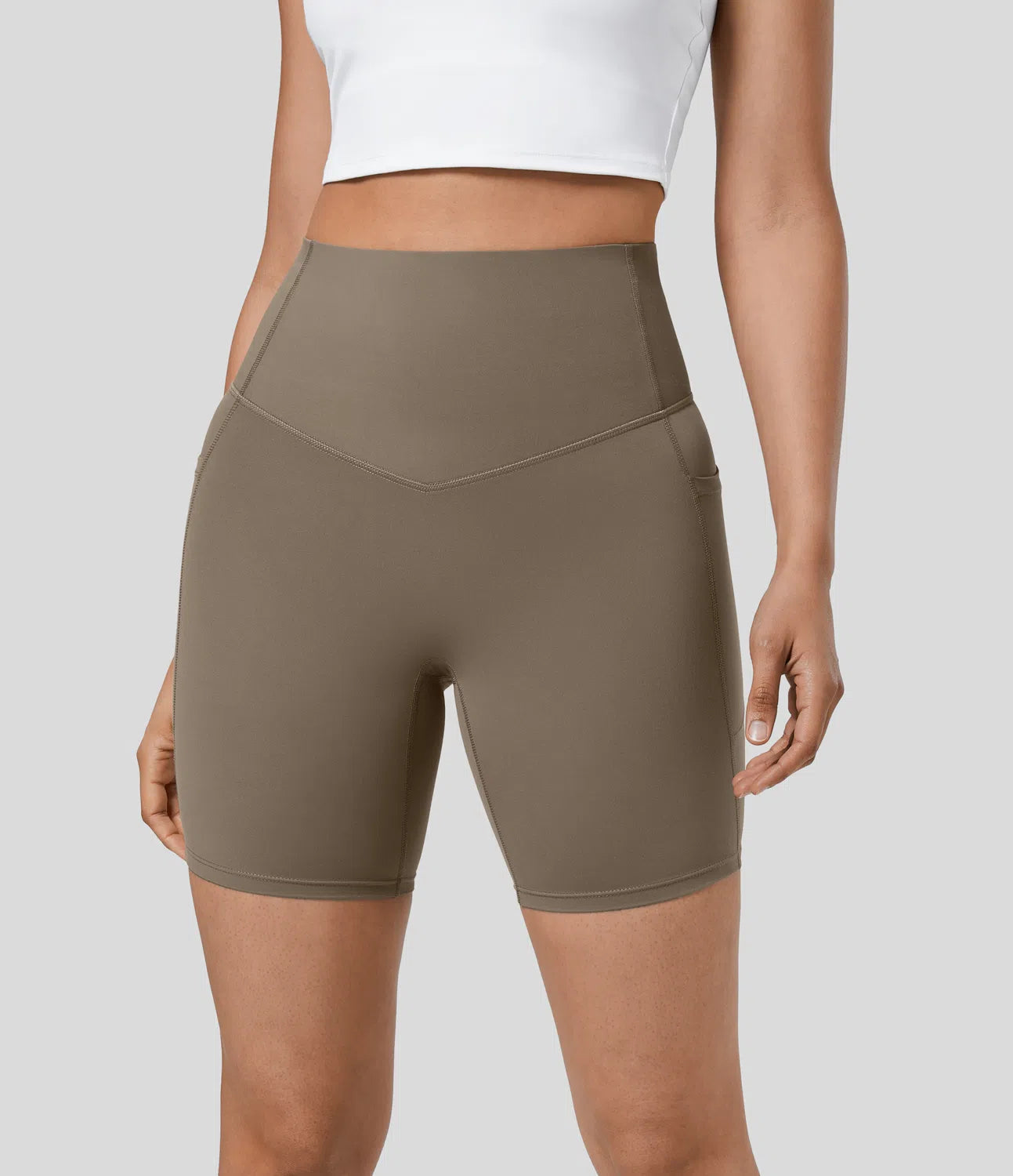 High Waisted Shaping Shorts - Tummy Control &amp; Pockets
