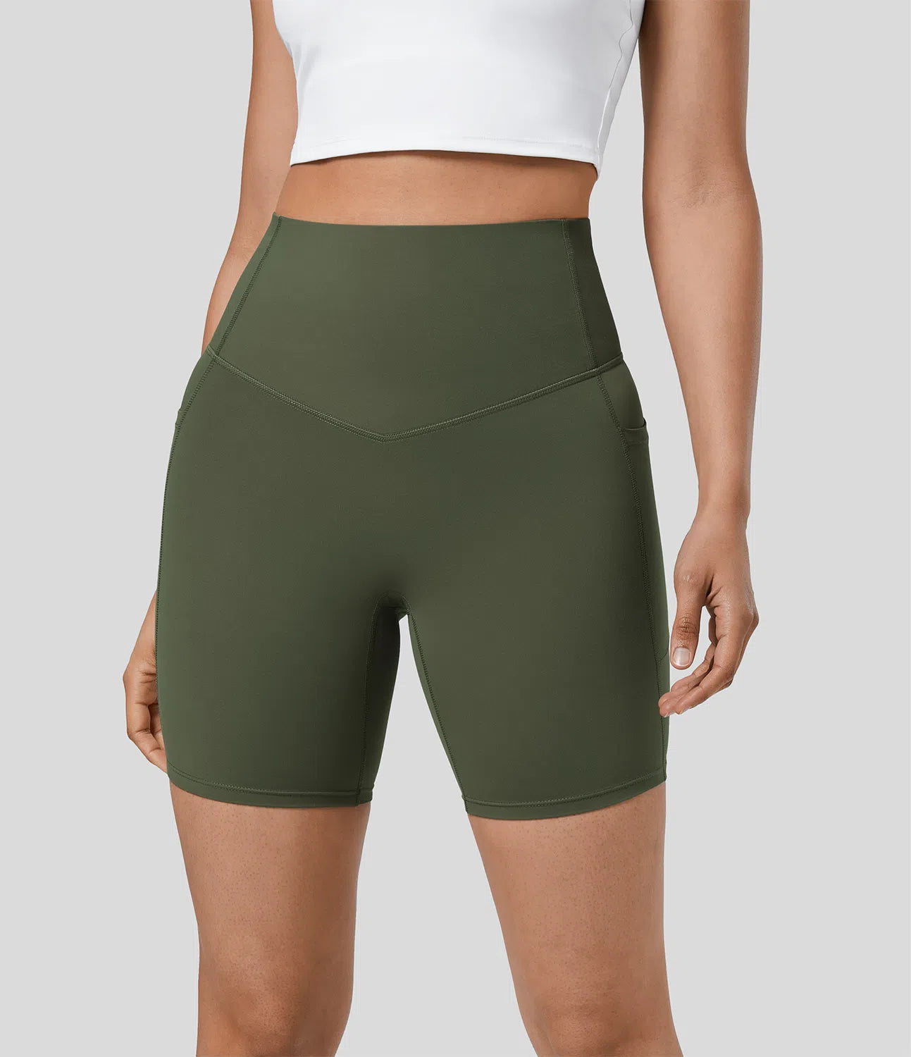 High Waisted Shaping Shorts - Tummy Control &amp; Pockets